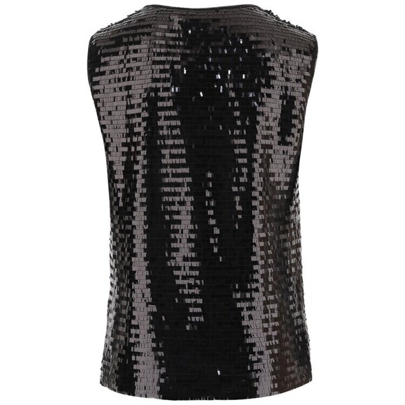 Niccolò Pasqualetti Sequined Black Sleeveless Top - NWT